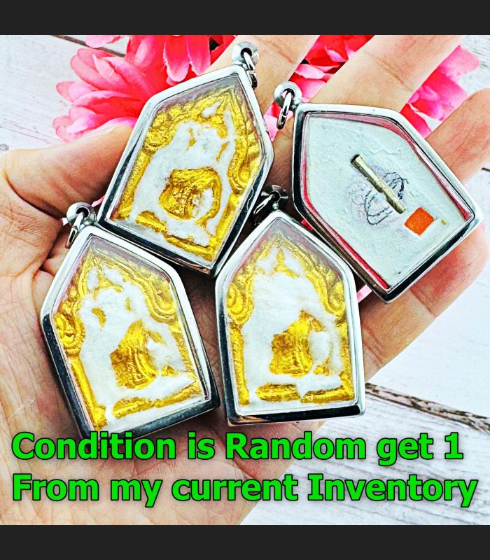 Relic Khunpaen Large Chest Gold Behind Wheel Lp Doo Watsakae Thai Amulet #17293